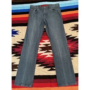 Ellus Straight Fit Jeans Mens 33x32 Dark‎ Wash Blue Denim DadCore
